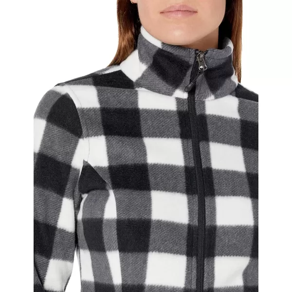 Amazon Essentials Womens ClassicFit FullZip Polar Soft Fleece Jacket Available in Plus SizePolyester WhiteBlack Buffalo Plaid