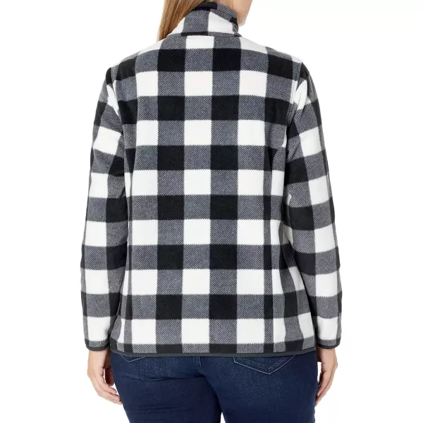 Amazon Essentials Womens ClassicFit FullZip Polar Soft Fleece Jacket Available in Plus SizePolyester WhiteBlack Buffalo Plaid