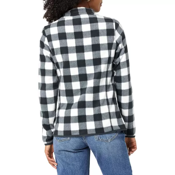 Amazon Essentials Womens ClassicFit FullZip Polar Soft Fleece Jacket Available in Plus SizePolyester WhiteBlack Mini Buffalo Plaid