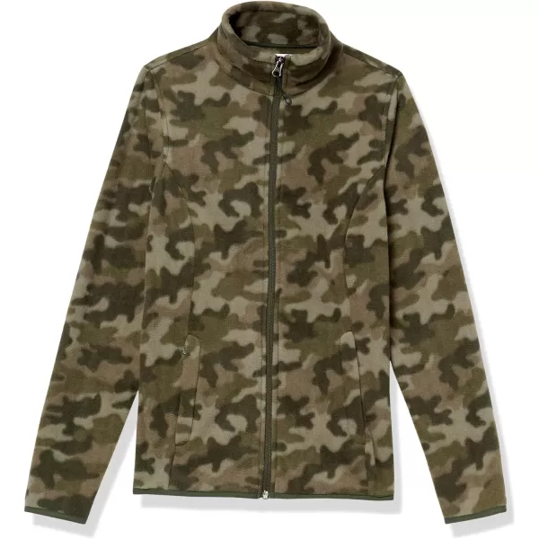 Amazon Essentials Womens ClassicFit FullZip Polar Soft Fleece Jacket Available in Plus SizeRecycled Polyester Green Camo