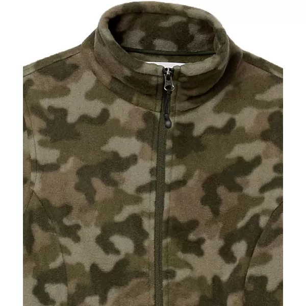 Amazon Essentials Womens ClassicFit FullZip Polar Soft Fleece Jacket Available in Plus SizeRecycled Polyester Green Camo