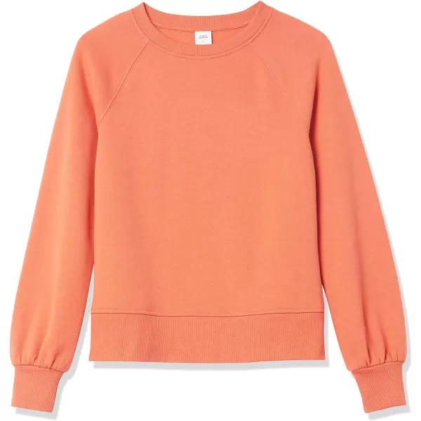 Amazon Essentials Womens ClassicFit Gathered LongSleeve Crewneck SweatshirtClay