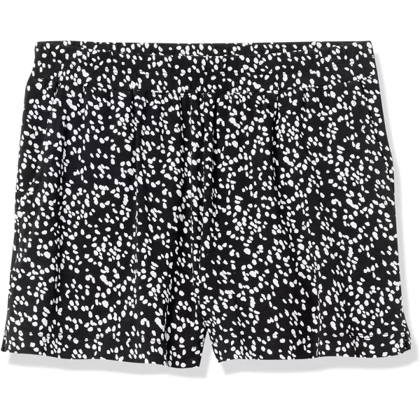 Amazon Essentials Womens ClassicFit Knit PullOn ShortBlackWhite Animal Print