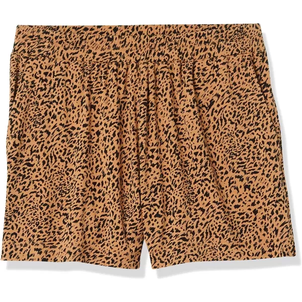 Amazon Essentials Womens ClassicFit Knit PullOn ShortDark CamelBlack Ikat