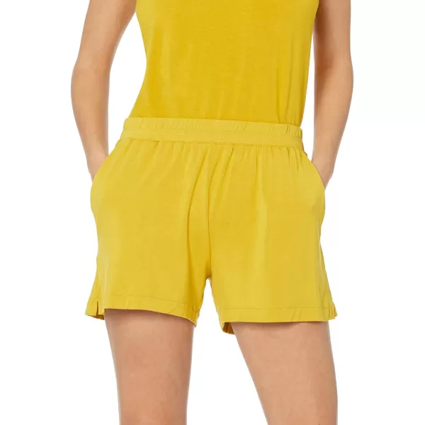 Amazon Essentials Womens ClassicFit Knit PullOn ShortDark Yellow