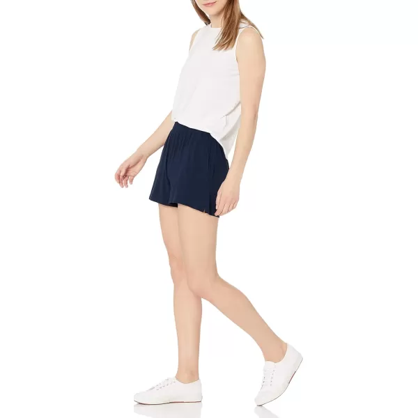 Amazon Essentials Womens ClassicFit Knit PullOn ShortNavy