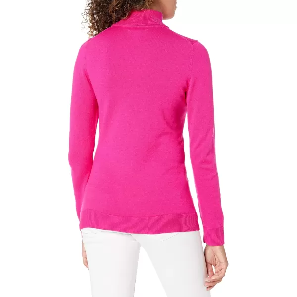 Amazon Essentials Womens ClassicFit Lightweight LongSleeve Turtleneck Sweater Available in Plus SizeBright Pink