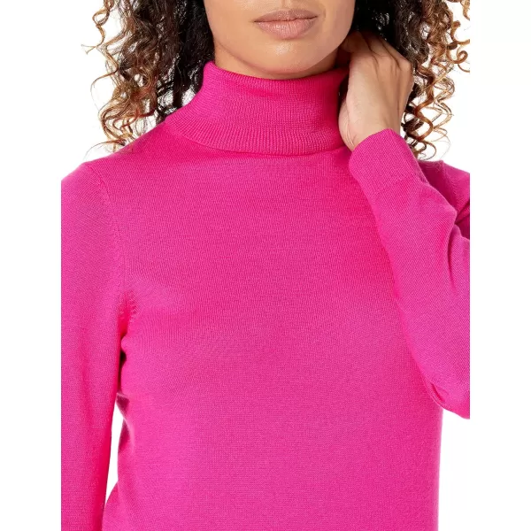 Amazon Essentials Womens ClassicFit Lightweight LongSleeve Turtleneck Sweater Available in Plus SizeBright Pink