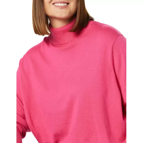 Amazon Essentials Womens ClassicFit Lightweight LongSleeve Turtleneck Sweater Available in Plus SizeBright Pink