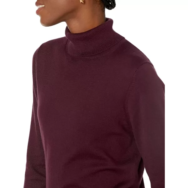 Amazon Essentials Womens ClassicFit Lightweight LongSleeve Turtleneck Sweater Available in Plus SizeBurgundy