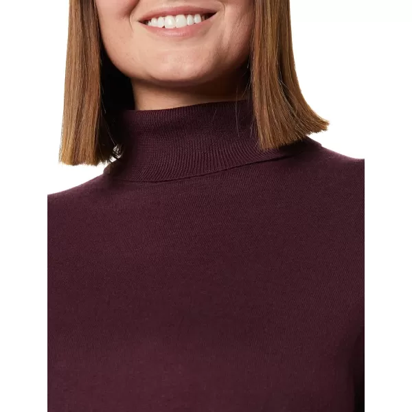 Amazon Essentials Womens ClassicFit Lightweight LongSleeve Turtleneck Sweater Available in Plus SizeBurgundy