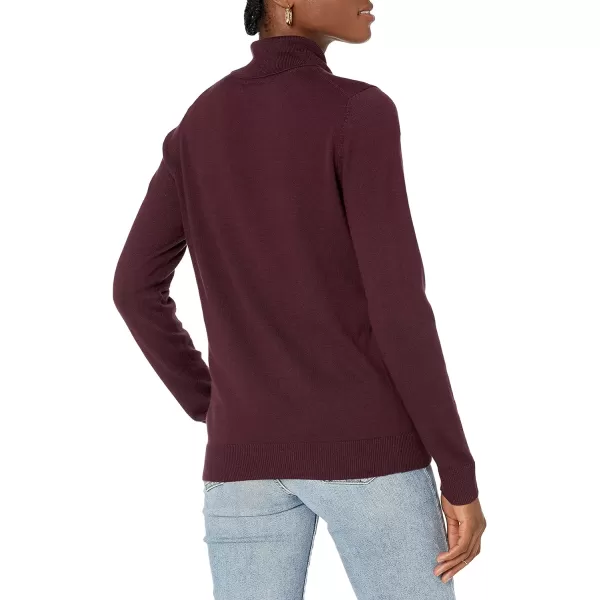 Amazon Essentials Womens ClassicFit Lightweight LongSleeve Turtleneck Sweater Available in Plus SizeBurgundy