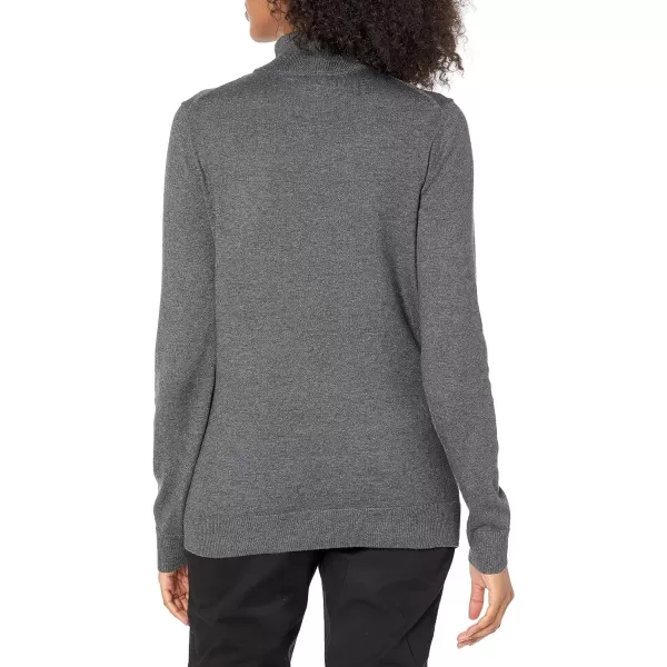 Amazon Essentials Womens ClassicFit Lightweight LongSleeve Turtleneck Sweater Available in Plus SizeCharcoal Heather