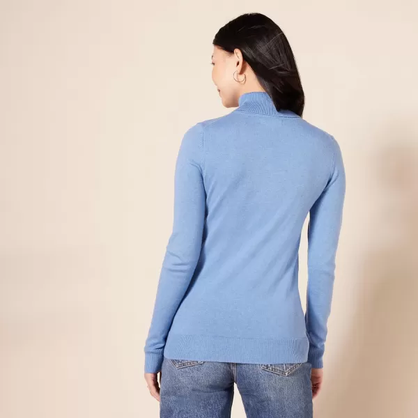 Amazon Essentials Womens ClassicFit Lightweight LongSleeve Turtleneck Sweater Available in Plus SizeCornflower Blue