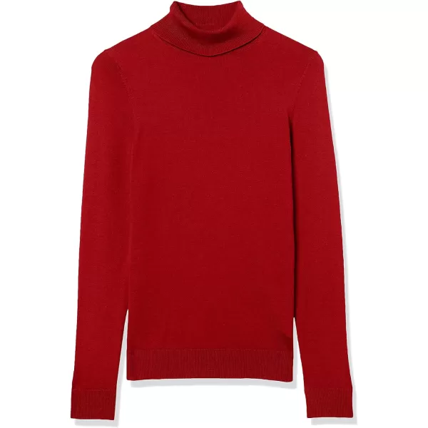 Amazon Essentials Womens ClassicFit Lightweight LongSleeve Turtleneck Sweater Available in Plus SizeDark Red