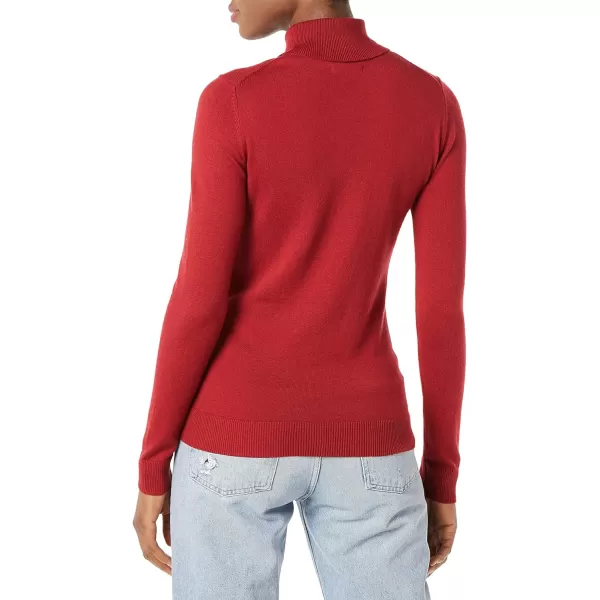 Amazon Essentials Womens ClassicFit Lightweight LongSleeve Turtleneck Sweater Available in Plus SizeDark Red