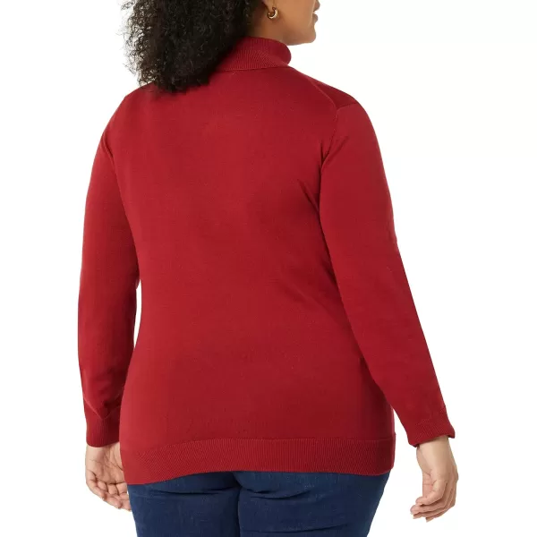 Amazon Essentials Womens ClassicFit Lightweight LongSleeve Turtleneck Sweater Available in Plus SizeDark Red