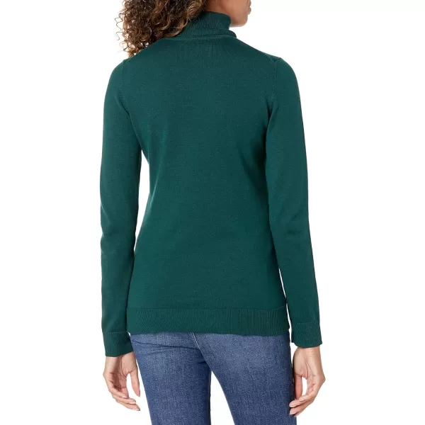 Amazon Essentials Womens ClassicFit Lightweight LongSleeve Turtleneck Sweater Available in Plus SizeForest Green