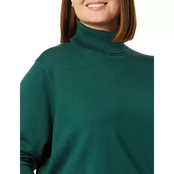 Amazon Essentials Womens ClassicFit Lightweight LongSleeve Turtleneck Sweater Available in Plus SizeForest Green