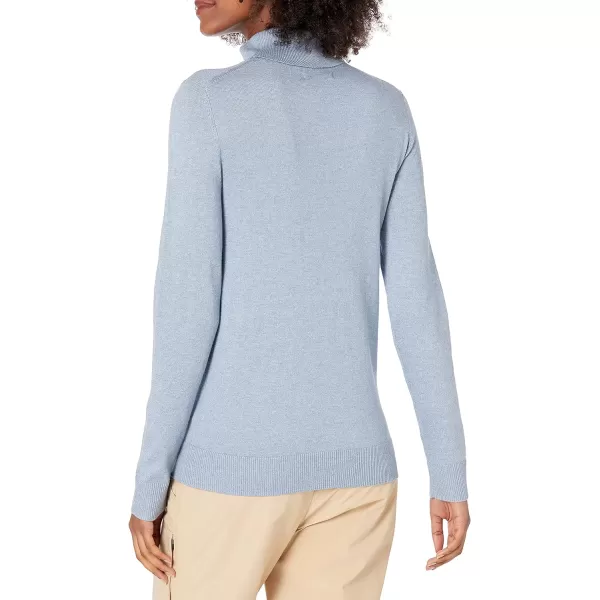 Amazon Essentials Womens ClassicFit Lightweight LongSleeve Turtleneck Sweater Available in Plus SizeIndigo Blue Heather