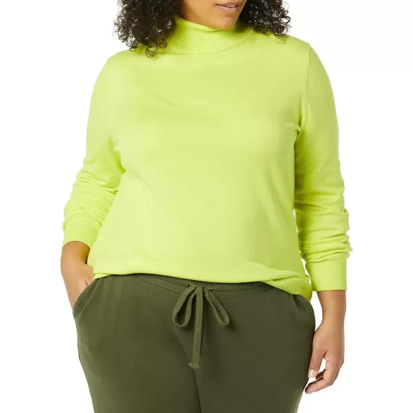 Amazon Essentials Womens ClassicFit Lightweight LongSleeve Turtleneck Sweater Available in Plus SizeLime Green