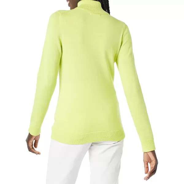 Amazon Essentials Womens ClassicFit Lightweight LongSleeve Turtleneck Sweater Available in Plus SizeLime Green