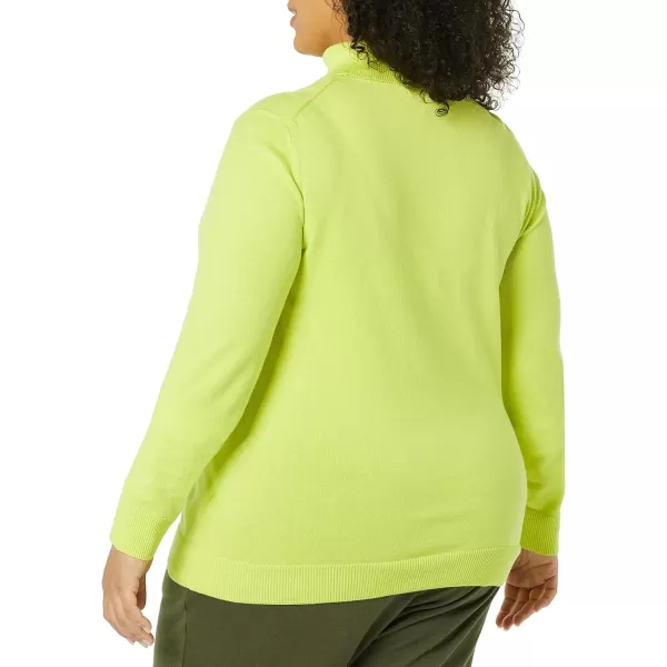 Amazon Essentials Womens ClassicFit Lightweight LongSleeve Turtleneck Sweater Available in Plus SizeLime Green