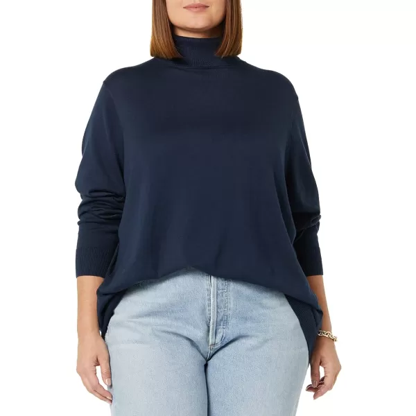 Amazon Essentials Womens ClassicFit Lightweight LongSleeve Turtleneck Sweater Available in Plus SizeNavy