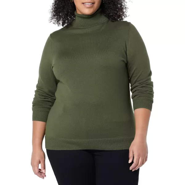 Amazon Essentials Womens ClassicFit Lightweight LongSleeve Turtleneck Sweater Available in Plus SizeOlive