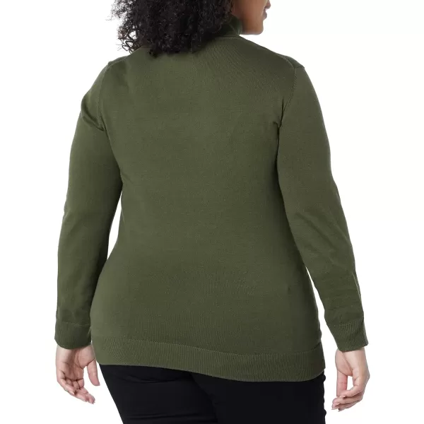 Amazon Essentials Womens ClassicFit Lightweight LongSleeve Turtleneck Sweater Available in Plus SizeOlive