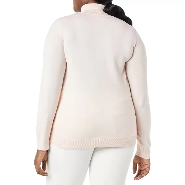 Amazon Essentials Womens ClassicFit Lightweight LongSleeve Turtleneck Sweater Available in Plus SizePale Pink