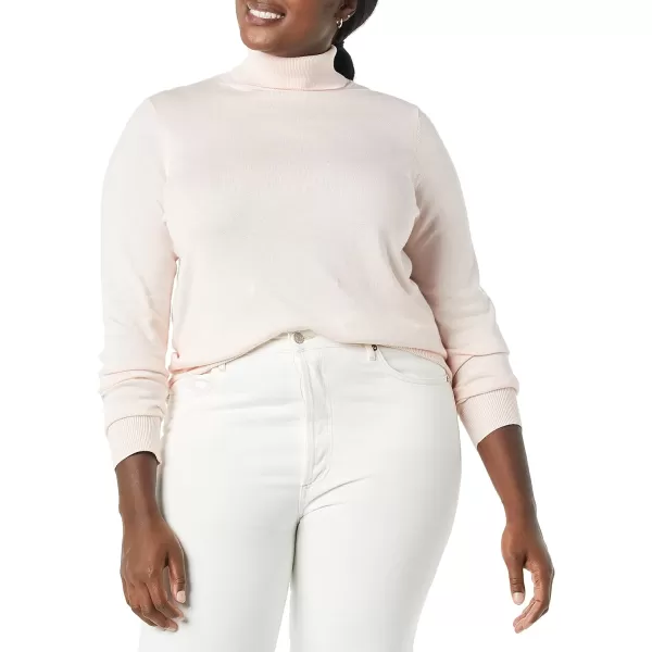 Amazon Essentials Womens ClassicFit Lightweight LongSleeve Turtleneck Sweater Available in Plus SizePale Pink