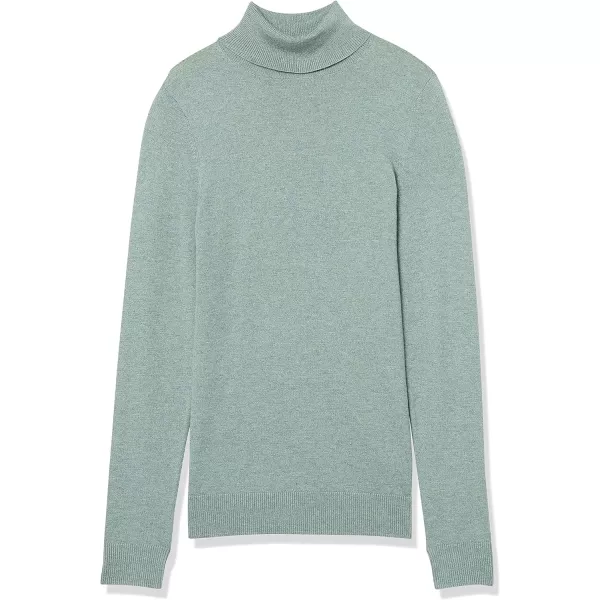 Amazon Essentials Womens ClassicFit Lightweight LongSleeve Turtleneck Sweater Available in Plus SizeSage Green Heather