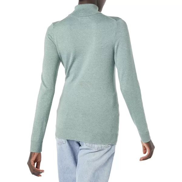 Amazon Essentials Womens ClassicFit Lightweight LongSleeve Turtleneck Sweater Available in Plus SizeSage Green Heather