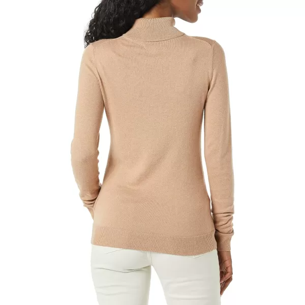 Amazon Essentials Womens ClassicFit Lightweight LongSleeve Turtleneck Sweater Available in Plus SizeTaupe Heather