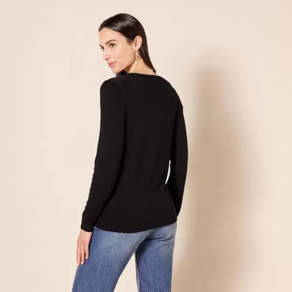 Amazon Essentials Womens ClassicFit Lightweight LongSleeve VNeck Sweater Available in Plus SizeBlack