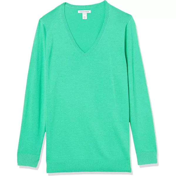 Amazon Essentials Womens ClassicFit Lightweight LongSleeve VNeck Sweater Available in Plus SizeBright Green