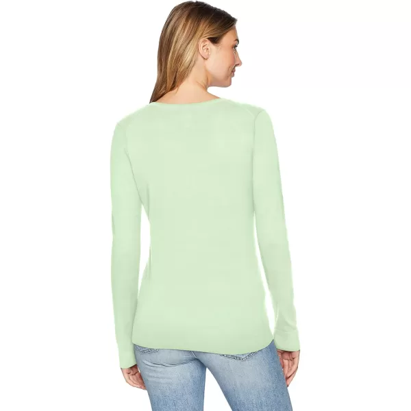 Amazon Essentials Womens ClassicFit Lightweight LongSleeve VNeck Sweater Available in Plus SizeBright Mint Green