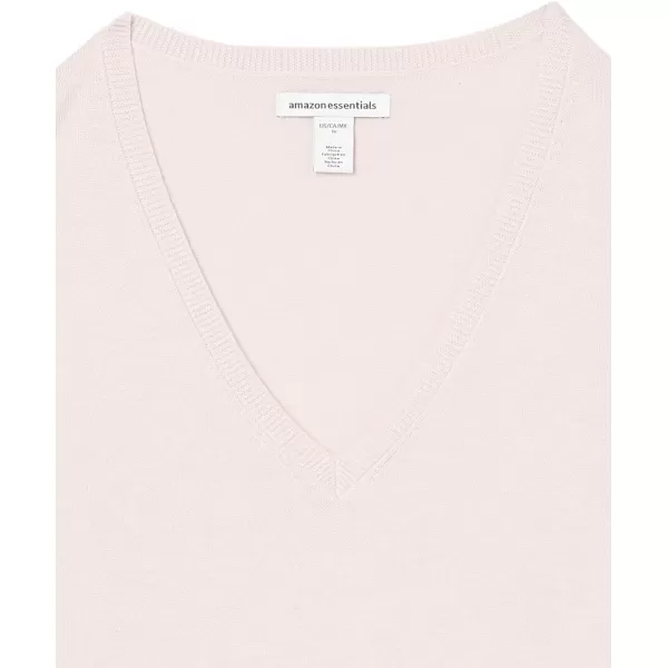 Amazon Essentials Womens ClassicFit Lightweight LongSleeve VNeck Sweater Available in Plus SizeLight Pink