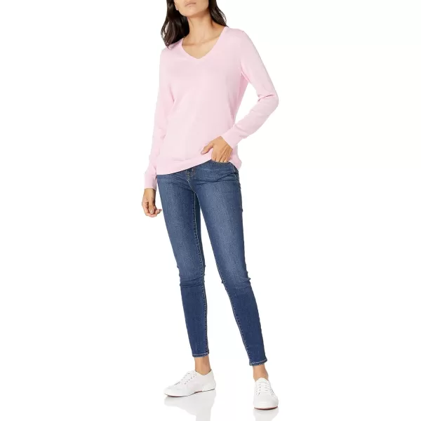 Amazon Essentials Womens ClassicFit Lightweight LongSleeve VNeck Sweater Available in Plus SizeLilac