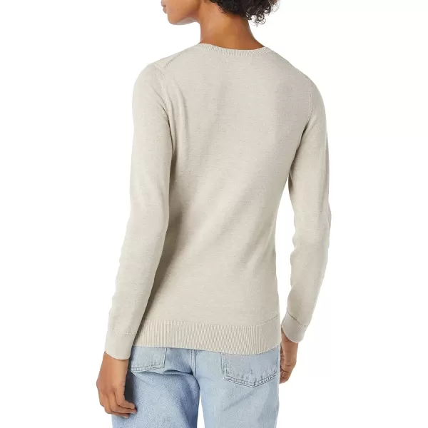 Amazon Essentials Womens ClassicFit Lightweight LongSleeve VNeck Sweater Available in Plus SizeOatmeal Heather