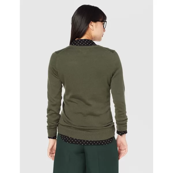 Amazon Essentials Womens ClassicFit Lightweight LongSleeve VNeck Sweater Available in Plus SizeOlive