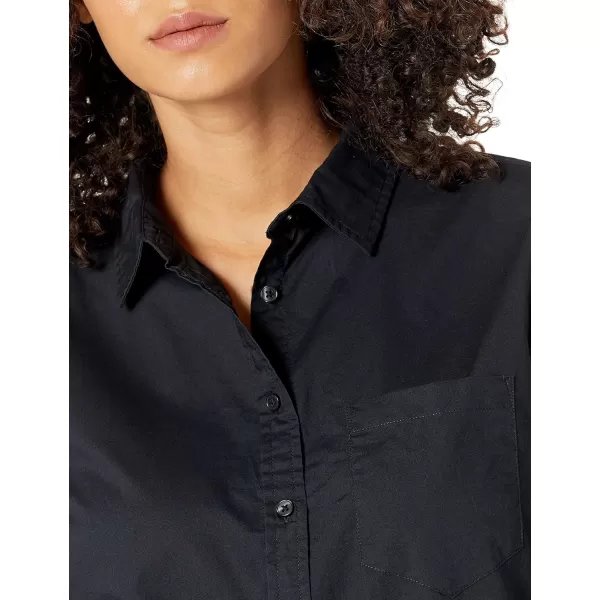 Amazon Essentials Womens ClassicFit LongSleeve ButtonDown Poplin ShirtBlack