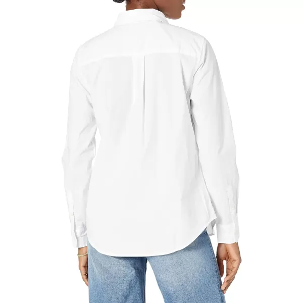 Amazon Essentials Womens ClassicFit LongSleeve ButtonDown Poplin ShirtWhite