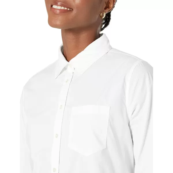 Amazon Essentials Womens ClassicFit LongSleeve ButtonDown Poplin ShirtWhite