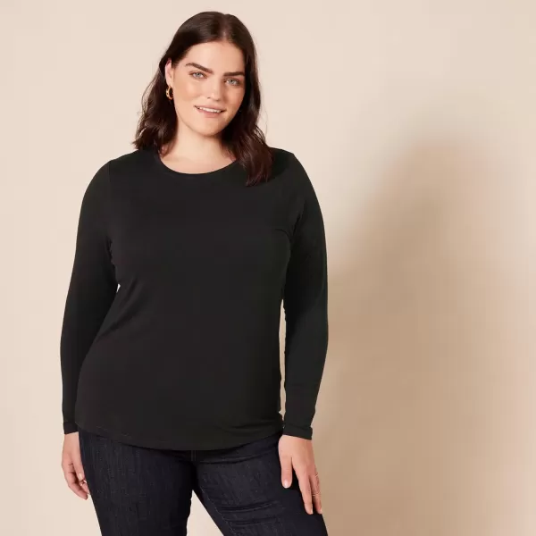 Amazon Essentials Womens ClassicFit LongSleeve Crewneck TShirt Available in Plus SizeBlack