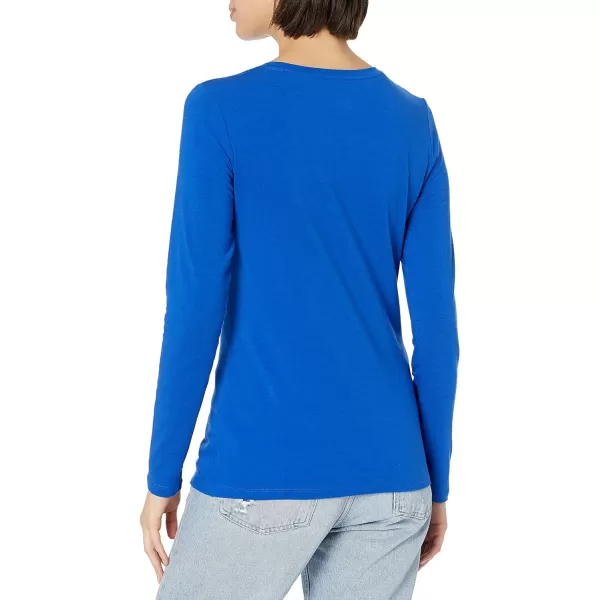 Amazon Essentials Womens ClassicFit LongSleeve Crewneck TShirt Available in Plus SizeBright Blue