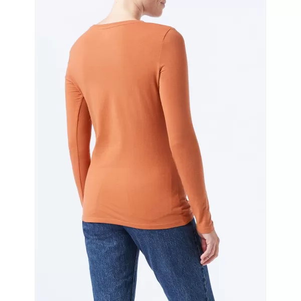 Amazon Essentials Womens ClassicFit LongSleeve Crewneck TShirt Available in Plus SizeCaramel