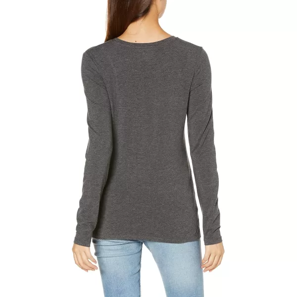 Amazon Essentials Womens ClassicFit LongSleeve Crewneck TShirt Available in Plus SizeCharcoal Heather