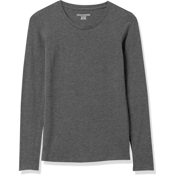 Amazon Essentials Womens ClassicFit LongSleeve Crewneck TShirt Available in Plus SizeCharcoal Heather